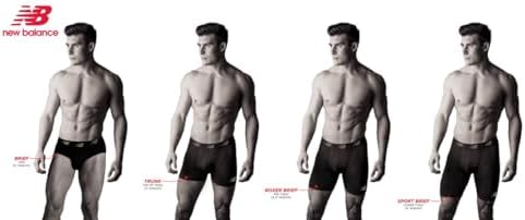 New Balance Men's No Fly Trunks Underwear Jacquard Waistband Breathable Lightweight Moisture Wicking (3 Pack)