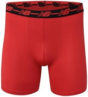 New Balance Mens No Fly Performance Breathable Lightweight Moisture Wicking Underwear Boxer Brief (4 Pack)
