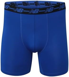 New Balance Mens No Fly Performance Breathable Lightweight Moisture Wicking Underwear Boxer Brief (4 Pack)
