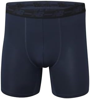 New Balance Mens No Fly Performance Breathable Lightweight Moisture Wicking Underwear Boxer Brief (4 Pack)