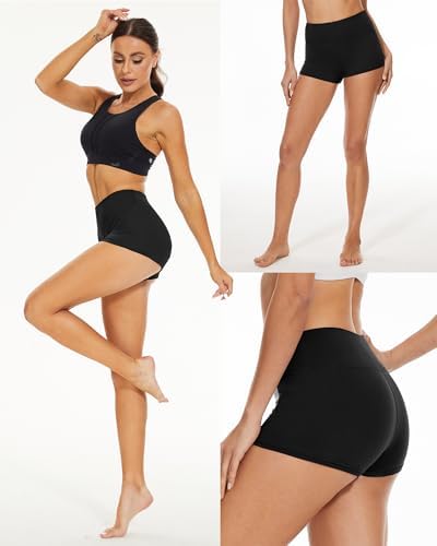 NexiEpoch 2 Pack Biker Shorts For Women - 3"/5"/8" Booty Volleyball High Waisted Black Spandex Shorts For Yoga Dance Workout