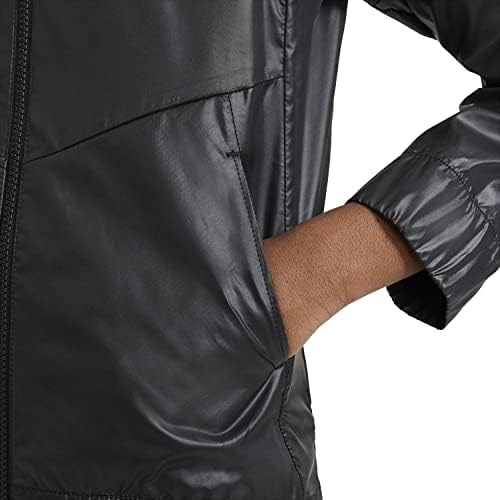 Nike Girl's Windrunner Jacket (Little Kids/Big Kids) Black/Black/White LG (14-16 Big Kid)