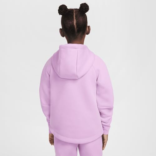 Nike Sportswear Tech Fleece Big Kids' (Girls') Full-Zip Hoodie (FD2979-632 Beyond Pink/Black/Black)