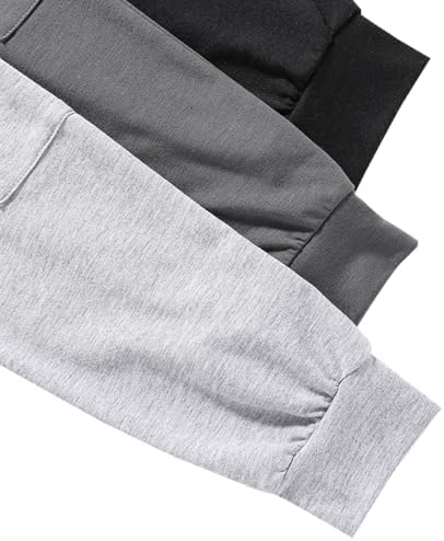 Nivne Tco Boys Casual Pants-Solid Color Soft Trousers-Toddler Boys 3 Pack Sweatpants Set (3-7 Years)