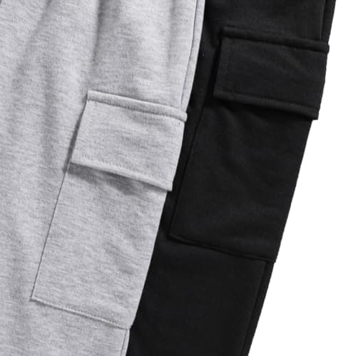 Nivne Tco Boys Casual Pants-Solid Color Soft Trousers Jogger Pants-Toddler Boys 2 Pack Sweatpants Set (3-7T)
