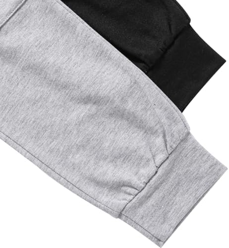 Nivne Tco Boys Casual Pants-Solid Color Soft Trousers Jogger Pants-Toddler Boys 2 Pack Sweatpants Set (3-7T)