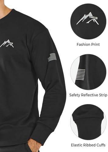 NORTHYARD Men's Crewneck Sweatshirt Long Sleeve Cotton Pullover Sweatshirts Casual Workout Athletic Sport Gym Shirt
