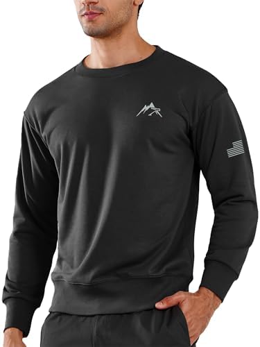 NORTHYARD Men's Crewneck Sweatshirt Long Sleeve Cotton Pullover Sweatshirts Casual Workout Athletic Sport Gym Shirt