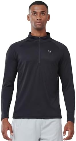 NORTHYARD Quarter Zip Pullover Men Running Shirt Long Sleeve Moisture Wicking Quick Dry Athletic Workout Shirts