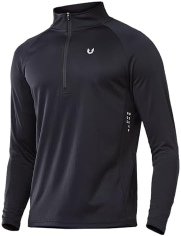 NORTHYARD Quarter Zip Pullover Men Running Shirt Long Sleeve Moisture Wicking Quick Dry Athletic Workout Shirts