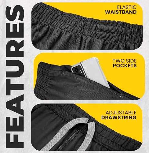 NY Threads Men's Athletic Shorts Quick Dry Loose-Fit Lightweight Running Workout Gym Shorts With Pockets