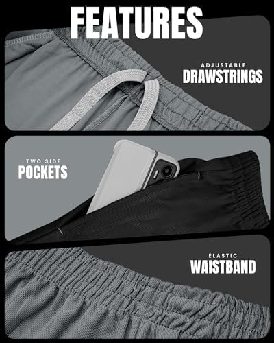 NY Threads Mens Athletic Shorts 2 Pack Quick Dry Lightweight Running Workout Gym Shorts With Pockets