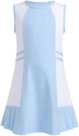 ODASDO Girls Tennis Golf Outfit Sleeveless Dress Tank Top With Pocket Shorts Skorts Set Sportswear Workout Athletic Clothes