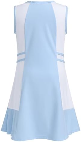 ODASDO Girls Tennis Golf Outfit Sleeveless Dress Tank Top With Pocket Shorts Skorts Set Sportswear Workout Athletic Clothes