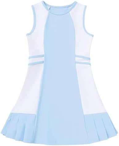 ODASDO Girls Tennis Golf Outfit Sleeveless Dress Tank Top with Pocket Shorts Skorts Set Sportswear Workout Athletic Clothes