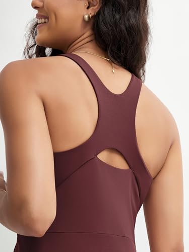 ODODOS Women's Cloud Feeling Racerback Tennis Dress With Separate Shorts And Built In Bra Mini Tank Dress