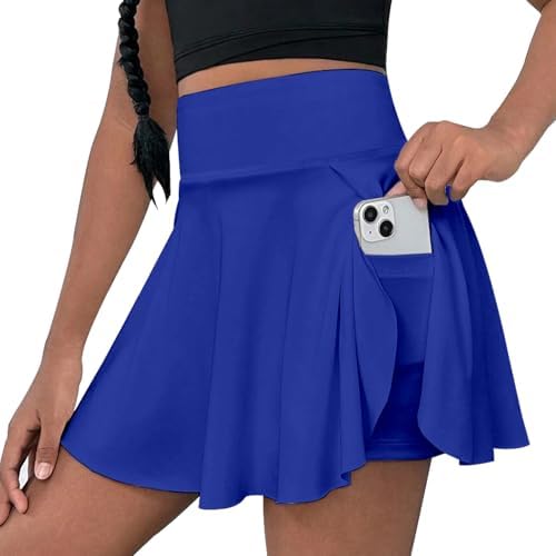 OEBLD Girls Athletic Skort High Waist Tennis Skirts with Shorts Butterfly Ruffle School Skirts with Pockets
