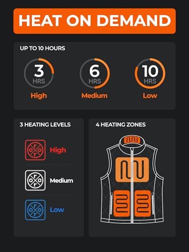 ORORO Quilted Heated Vest For Women Lightweight Quilted Heating Vest With Battery (Charger Not Included)