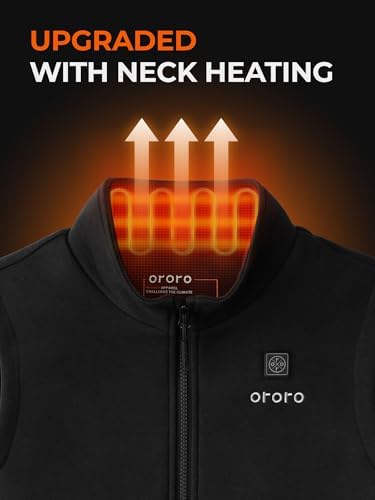 ORORO [Upgraded] Women's Heated Fleece Vest With Heated Collar And Battery Lightweight Heating Vest Fleece