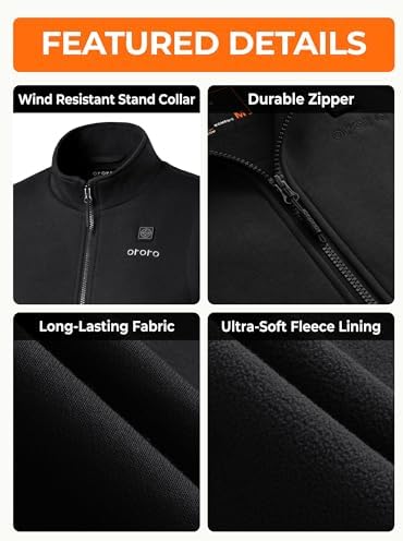 ORORO [Upgraded] Women's Heated Fleece Vest With Heated Collar And Battery Lightweight Heating Vest Fleece