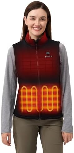 ORORO [Upgraded] Women's Heated Fleece Vest with Heated Collar and Battery Lightweight Heating Vest Fleece