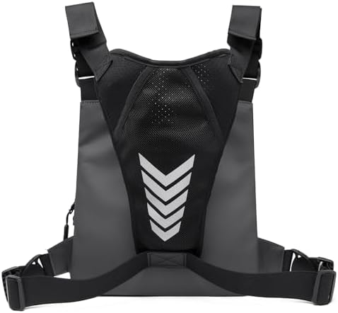 Outdoor Chest Bag For Men Lightweight Running Vest With Water Bottle Pocket EDC Chest Pack For Hiking Cycling