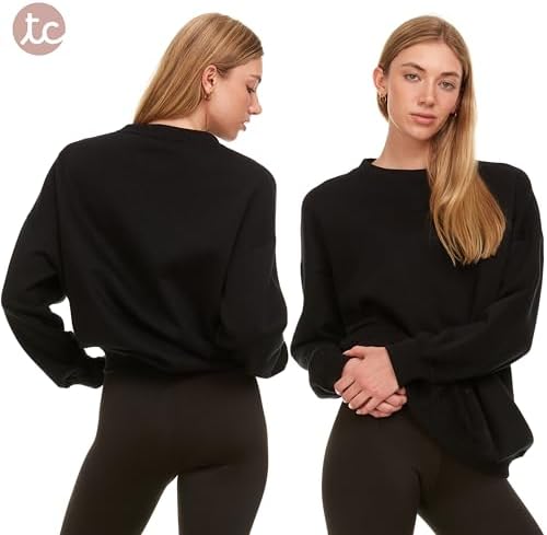 Oversized Sweatshirt For Women – Crewneck Fleece Pullover Sweatshirt Plus Size Included