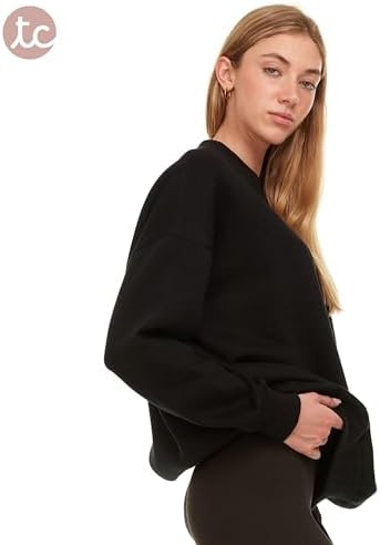 Oversized Sweatshirt For Women – Crewneck Fleece Pullover Sweatshirt Plus Size Included