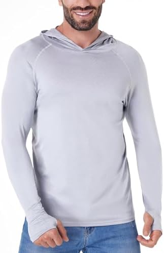 OYGSieg Men's Athletic Hoodies Long Sleeve Fishing Shirts For Men UPF 50+ SPF UV Sun Protection Shirts Rash Guards