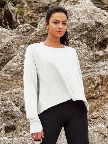 Panadila Womens Open Back Workout Top Long Sleeve Athletic Shirts Casual Crop Running Tee Y2k Yoga