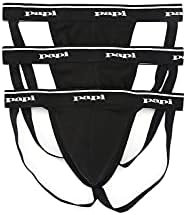 papi Men's 3-Pack Jockstrap Athletic Supporter Breathable Male Workout Underwear
