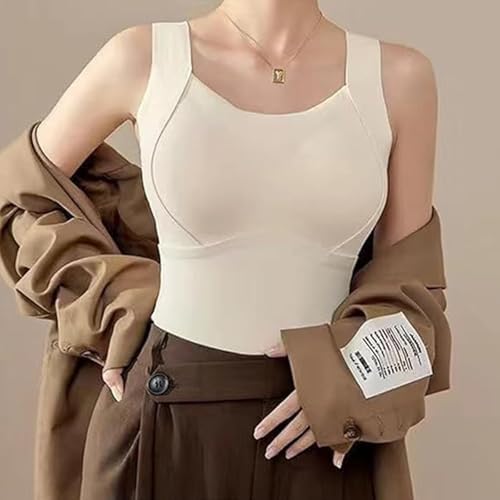 Patiyu Shop Built Bra Cashmere Warm Sweater Women 2 In 1 Warming Vest Patiyu Thickened Warm Tank Top With Shelf Bra