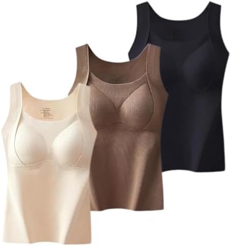 Patiyu Shop Built Bra Cashmere Warm Sweater Women 2 in 1 Warming Vest Patiyu Thickened Warm Tank Top with Shelf Bra