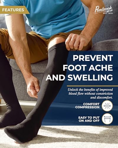 Pembrook Light Compression Socks For Men - 3 Pairs 8-15 Mmhg Compression Dress Socks For Men Support Socks For Men