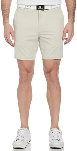 PGA TOUR Mens 7” Flat Front Performance Stretch Golf Shorts with Active Waistband