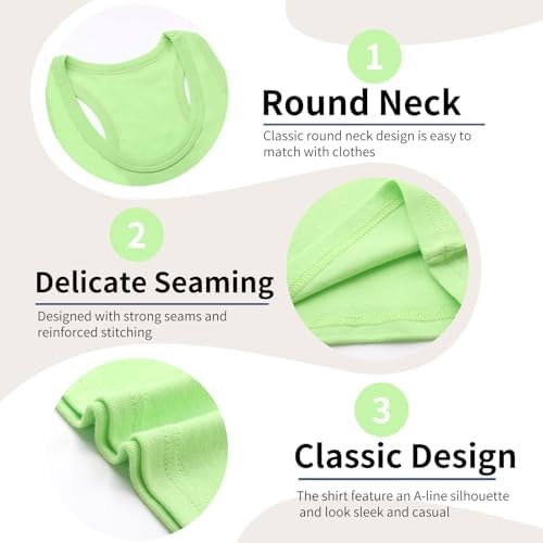 Phedrew 6 Pcs Kids Soft Undershirt Tank Tops Cotton Undershirt Sleeveless Shirts For Girls Boys Unisex