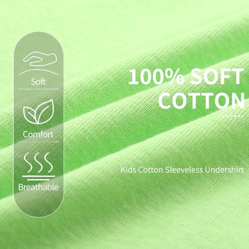 Phedrew 6 Pcs Kids Soft Undershirt Tank Tops Cotton Undershirt Sleeveless Shirts For Girls Boys Unisex