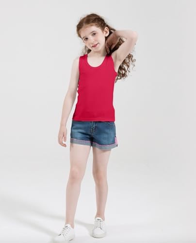 Phedrew 6 Pcs Kids Soft Undershirt Tank Tops Cotton Undershirt Sleeveless Shirts For Girls Boys Unisex