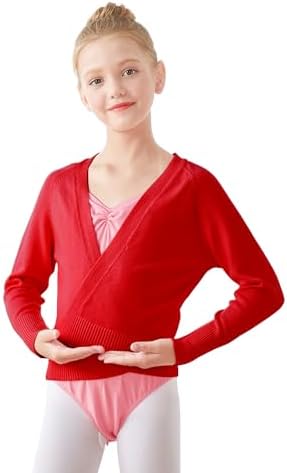 Phoeswan Kids Girl's Ballet Sweater Cardigan Ballet Warm Up Active Sweaters for Leotards
