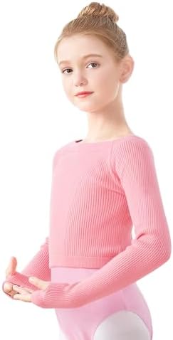 Phoeswan Kids Girl's Ballet Sweater Soft Warm Up Active Sweater Pullover Dance Sweater For Leotards