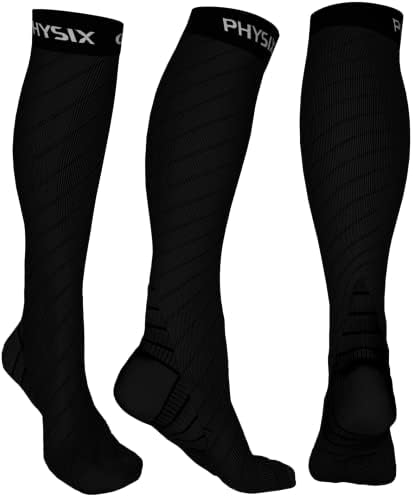 Physix Gear Compression Socks 20-30 mmHg - Men & Women - Running Nurses Shin Splints Flight Travel
