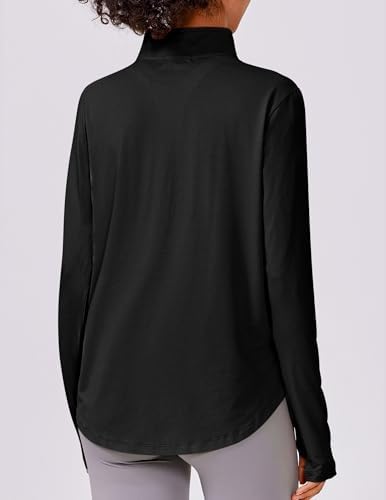 PINSPARK Long Sleeve Workout Tops For Women 1/4 Zip Golf Shirts UPF 50+ Sun Shirt Quick Dry Hiking Athletic Running Shirts