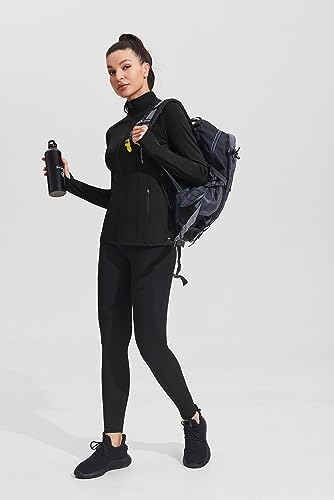 PINSPARK Women's Athletic Jackets Slim Fit Workout Jacket Full Zip Up Running Gym Yoga Sports Tops With Pockets
