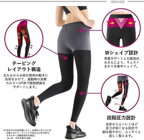 PIP Slim Walk Beau Acty Combustion Shape Leggings Sports Black