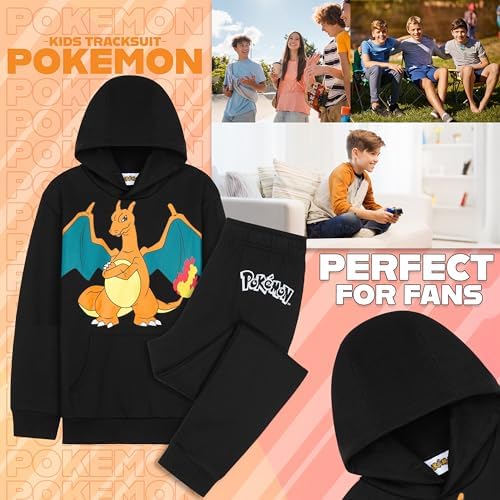 Pokemon Tracksuit Set Boys Teens 2 Pc Hoodie Joggers Anime Hoodie Sweatpants Kids Clothes Teen Apparel Gifts For Boys