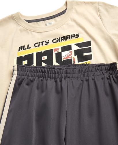 Pro Athlete Boys Pant Set - 2 Piece Tracksuit With Short Sleeve Graphic Tee And Tricot Jogger Sweatpants For Boys (8-16)