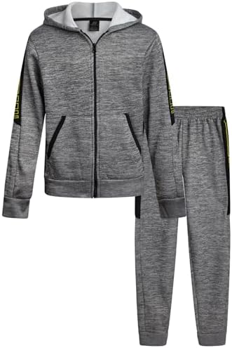 Pro Athlete Boys Tracksuit Set - 2 Piece Fleece Boys Zip Up Hoodie and Jogger Sweatpants - Athletic Outfit (Sizes: 8-12)