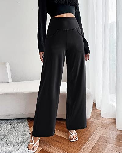 Promover Wide Leg Pants Woman Yoga Pants With Pockets Stretch Loose Casual Lounge Sweatpants Petite/Regular/Tall