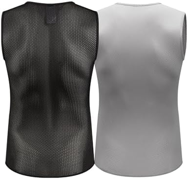 Przewalski Men’s Sleeveless Cycling Undershirt Quick Dry Bike Base Layer Vests Breathable Bicycle Jerseys Biking Tank Tops