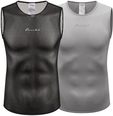 Przewalski Men’s Sleeveless Cycling Undershirt Quick Dry Bike Base Layer Vests Breathable Bicycle Jerseys Biking Tank Tops